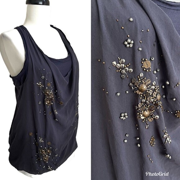 Robbi Nikki Embellished Beaded Tank Top M y2k whimsigoth fairy grunge indie - Picture 1 of 16